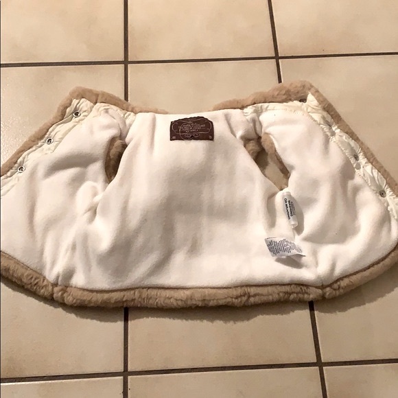Y2K Vintage Old Navy Baby Down Vest Fur Trim - Picture 3 of 4